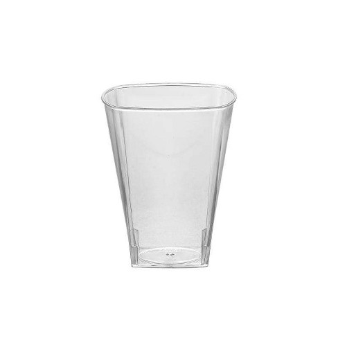 6 Crystal 14 oz Plastic Disposable Drinking Glasses Black