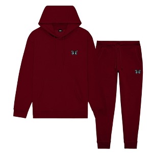 Dalix Butterfly Embroidery Sweatsuit Set Hoodie Jogger Soft Fleece Relaxed Fit Lounge Womens - 1 of 4
