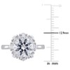 EVERLY JEWELRY | 10K White Gold 4 1/3 CT TGW Created White Sapphire Halo Engagement Ring - 3 of 4