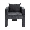 Modern 3-Leg Chenille Accent Chair with Ergonomic Arms Removable Pillow 260lbs Capacity Small Space Armchair - 4 of 4