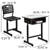 Flash Furniture Nila Adjustable Height Student Desk and Chair with Black Pedestal Frame - Set of 3 - image 4 of 4