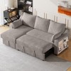 NicBex Modern 90" Pull Out Sofa Bed Convertible Sleeper Sofa with Storage Chaise and Storage Racks for Living Room - 3 of 4