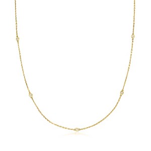 Ross-Simons 0.25 ct. t.w. Bezel-Set Diamond Station Necklace in 18kt Gold Over Sterling - 1 of 3
