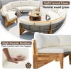 12-Seater Outdoor Acacia Wood Round Sectional Sofa Set with Coffee Table - 3 of 4