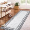 Indoor Modern Bordered Solid Color Area Rugs Ultra Soft Washable Low Pile Non Slip Carpet for Living Room Bedroom Thin Floor Mat - 4 of 4