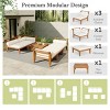 6-Piece Modular Patio Sofa Set with Cushions, Ottoman & Coffee Table, Outdoor Sectional Conversation Set for Garden or Backyard-The Pop Home - 4 of 4