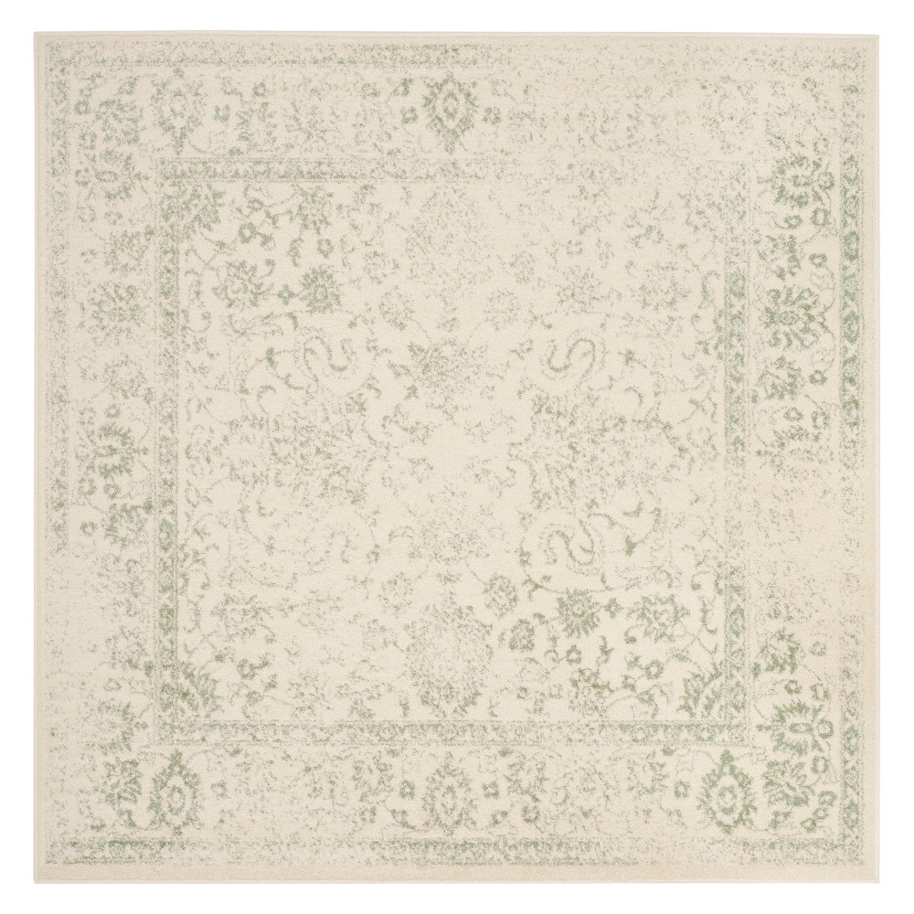 8'x8' Spacedye Design Square Area Rug Ivory/Sage - Safavieh