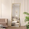 SEVOBAL 64"x21" Full Length Mirror with Stand Shatterproof Floor Mirror with Aluminum Frame for Bedroom and Loft, Gold, 174"*63"*3.2" - 3 of 4