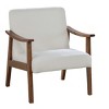 Sapphtopaz 1pc Stylish Accent Chair Upholstered Lounge Chair with Wooden Frame, Living Room Furniture Comfy Chair, Gray - 4 of 4