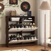 ZHUTA Shoe Storage Cabinet with 4 Flip Drawers,Shoe Rack Organizer Cabinet with wooden handle Freestanding Shoe Cabinet Storage - 2 of 4