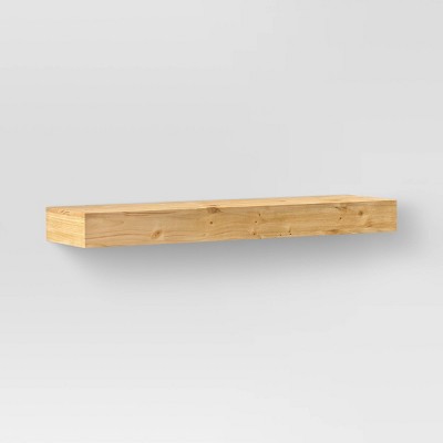 24" Floating Light Wood Shelf Natural - Threshold™: Modern Storage, Wall Mount, Includes Hardware