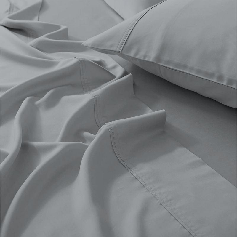 300 Thread Count Organic Cotton Brushed Percale Sheet Set - Purity Home , 4 of 9