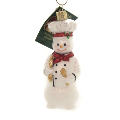 Old World Christmas 4.75" Snowman Chef Recipe Celebrate  -  Tree Ornaments