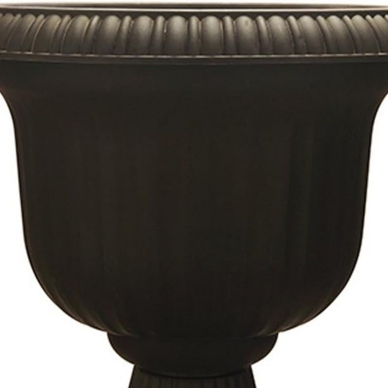 Southern Patio Lightweight 19 Inch Round Outdoor Utopian Urn Accent Pot for Large Sized Flower Plants with UV Coated Finish, Black, 3 of 7