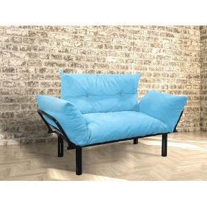 CAVINAS Loveseat Sofa with Sleek Metal Legs, Upholstered 2-Seater Sofa, Modern Futon Couch for Small Apartments, Bedrooms, Cozy Living Rooms - 1 of 4