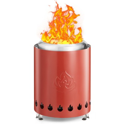 R.W.FLAME Tabletop Fire Pit with Stand, Stainless Steel Table Top Stove, Low Smoke Mini Round Fire Pit Bowl Smokeless Firepit Outdoor