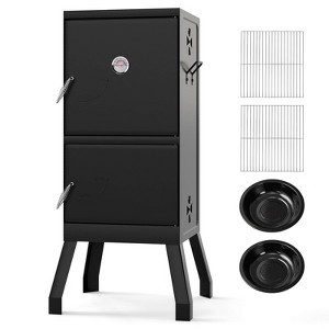 Costway 40'' Vertical BBQ Smoker w/Built-in Thermometer Adjustable Air Dampers for Party - 1 of 4