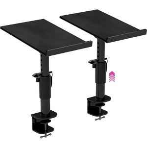Liquid Stands Studio Monitor Stands - Music Studio Desktop Speaker Stands - 2 Pack 12X9in Clamp-on Adjustable Monitor Speaker Stands Mount with Tilt - 1 of 4