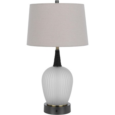 Cal Lighting 100W led Vega metal/frosted glass table lamp with 2W led night light