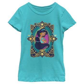 Girl's Aladdin Jasmine Gold Lotus Ornate T-Shirt