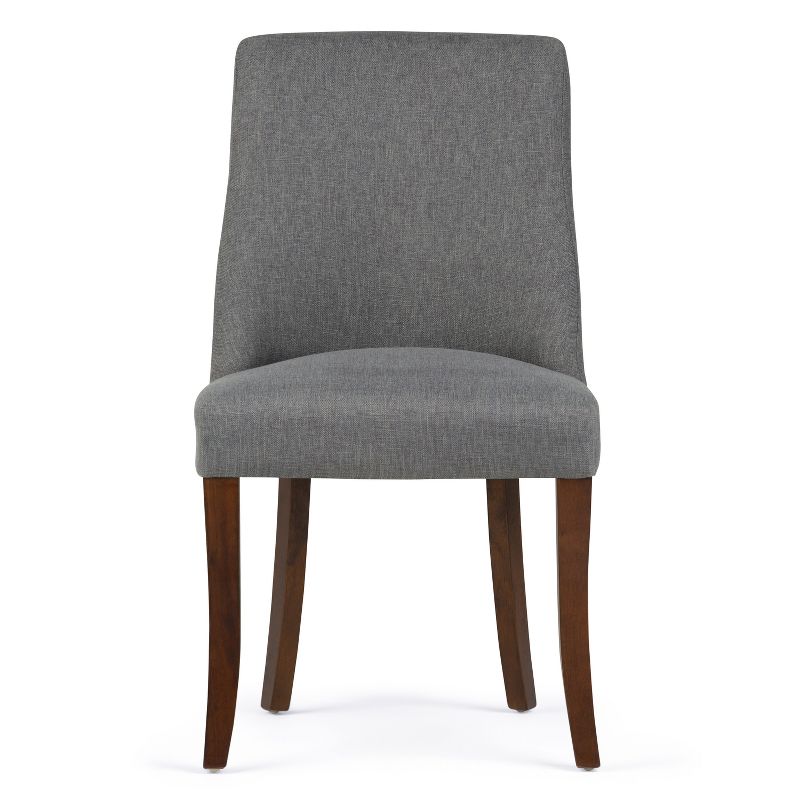 Set of 2 Haley Deluxe Dining Chair Slate Gray Linen Look Fabric - WyndenHall, 4 of 11