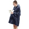 FAAYFIAN Faux Shearlin Wearable Blanket Hoodie with Giant Pocket, Oversized Hoodie Blanket for Women & Men, Ultra Soft One Size Sweatshirt - 2 of 4