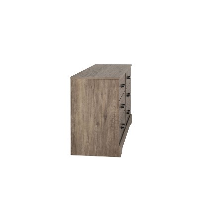 Rustic Brown Farmhouse Double Dresser with Soft Close Drawers