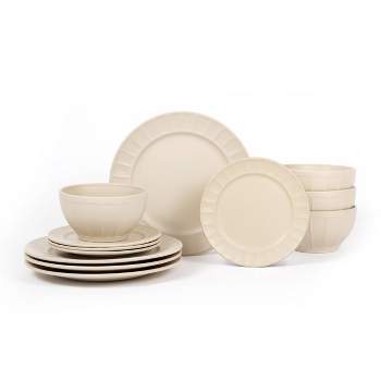 12pc Stoneware Prima Dinnerware Set White - Sango