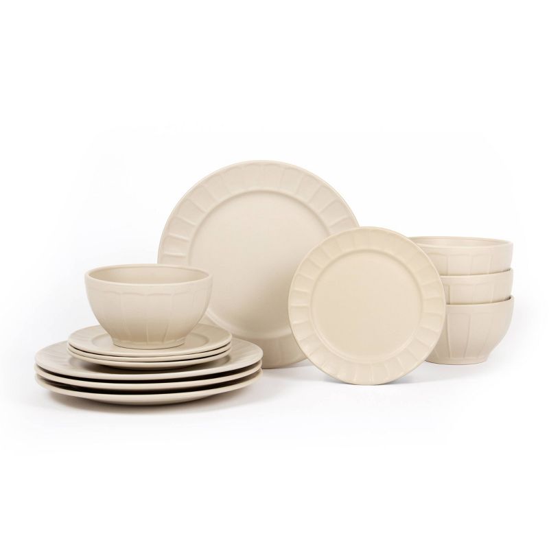 12pc Stoneware Prima Dinnerware Set White - Sango, 1 of 5
