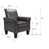 CAVINAS Premium Accent Chair with Tall Backrest,Modern Luxury Armchair for Living Room,Bedroom,Office,Waiting Room,PU leather - 3 of 4