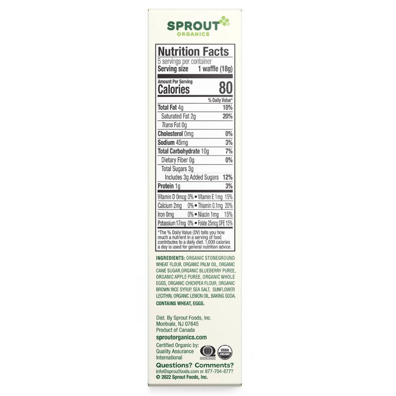 Sprout Foods Organic Blueberry Apple Wafflez Toddler Snacks - 3.15oz, 4 of 6