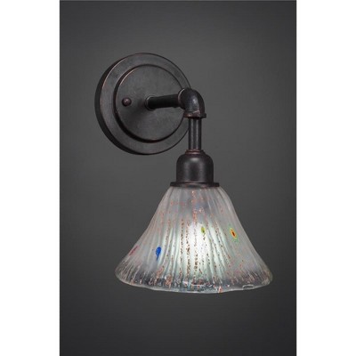 Toltec Lighting Vintage 1 - Light Sconce in  Dark Granite with 7" Frosted Crystal Shade