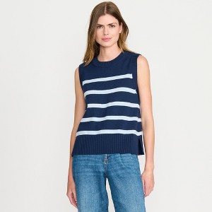 Lands' End Women's Drifter Cotton Easy Crew Neck Vest Sweater - 1 of 4