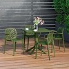 WestinTrends Playa 5-Piece Outdoor Resin Square Patio Dining Table Set with Modern Stackable Patio Dining Chairs, Olive Green - 2 of 4