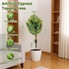 Set of 2 Artificial Cypress Shrub Ball Trees with Ground Spikes for Front Porch Garden Indoor Outdoor - 3 of 4