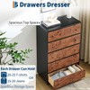 5 Drawers Dresser for Bedroom, 46" Tall Modern Chest of Drawers with Vintage Circle Handle w/Curved Profile Design, Wood Dresser for Bedroom - 4 of 4