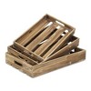 Cheung's Nora Set of 3 Slatted Wood Trays - Brown - 2 of 4