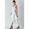 Slickblue Women's Sleeveless Shimmer Dress with Ruffles and Asymmetric Hem, Black or White, Size S to 1XL - 3 of 4