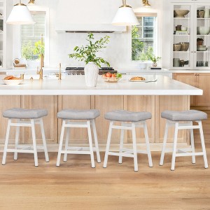 Arceso Counter Height Bar Stools Set, Barstools with Thick Faux Leather Saddle Seat & Heavy Duty Metal Legs,24Inch Kitchen Counter Stools - 1 of 4