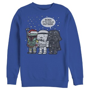 Men's Star Wars Christmas Boba It's Cold Outside Sweatshirt - 1 of 3