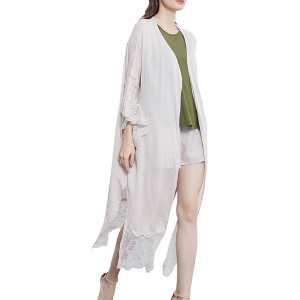 Anna-Kaci Women's Long Lace Duster Midi Sleeve Drop Shoulder Cardigan - 1 of 4