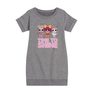 Girls' - LOL Surprise! - Time to Shine Graphic Short Sleeve Fleece Dress - 1 of 4