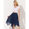 Allegra K Women's Elastic Waist Chiffon Handkerchief Hem Midi Skirt - 2 of 4