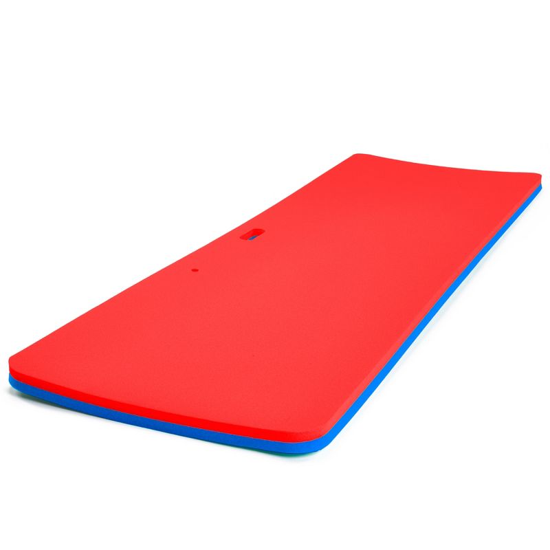 Floatation iQ Personal Floating Oasis 72 x 25 Inch Water Pool Lake Foam Lounger Play Pad Mat, Blue/Red, 1 of 5