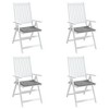 vidaXL Garden Chair Cushions Set, Outdoor Seat Pads, Gray, 19.7"x19.7"x1.2", Oxford Fabric, Foam Fiber Filled, California Proposition 65 Warning - 4 of 4