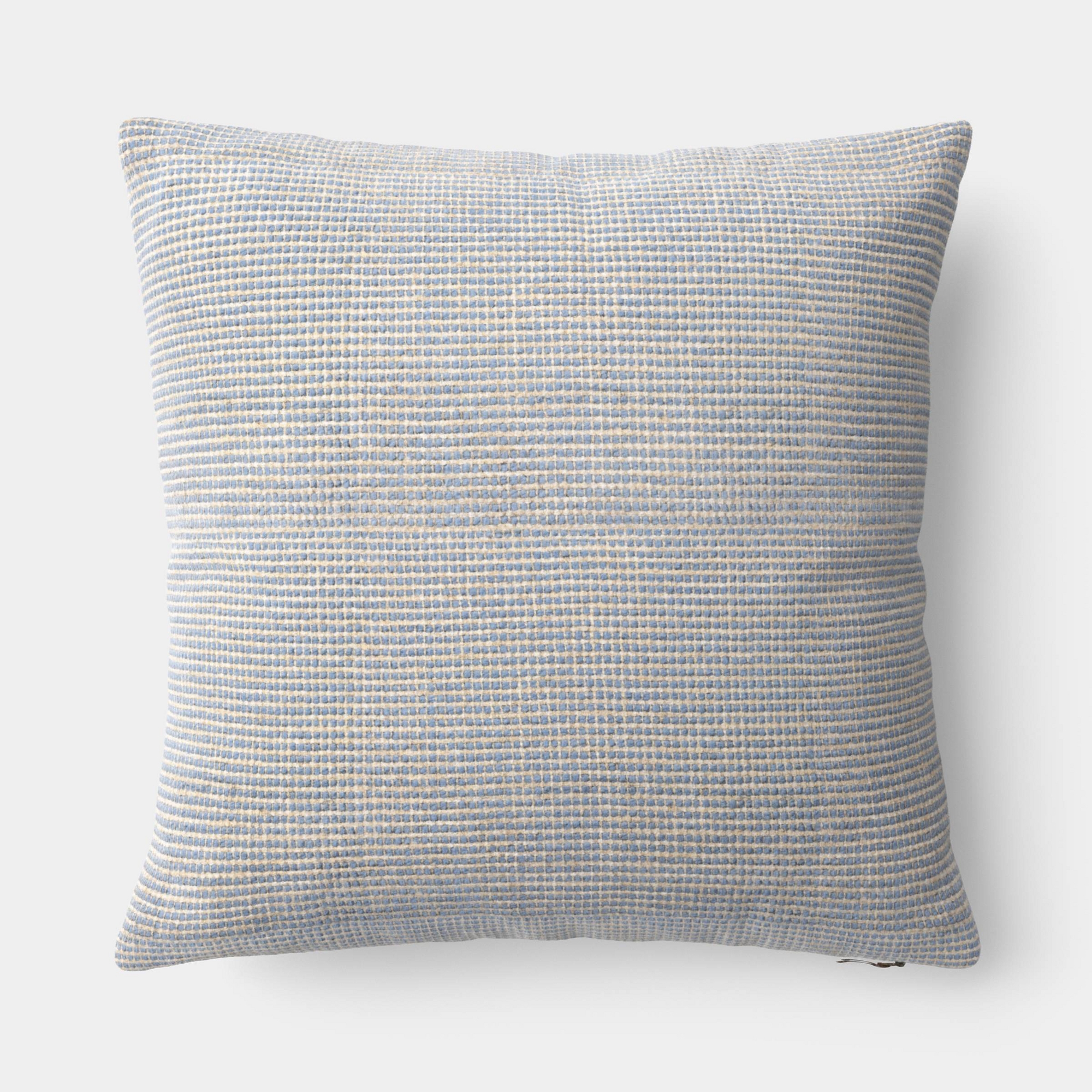 Square Chunky Linen Pillow with Exposed Zipper Blue - Threshold™