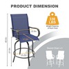 Outdoor Swivel Bar Stools Set of 2, Patio Swivel Bar Stools Chair, All Weather High Back and Armrest Patio Chairs for Deck Lawn Garden Backyard - 3 of 4