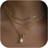 HTUTWOO Gold Layered Necklaces for Women Dainty 14K Gold Plated Pendant Necklace Set Cute Gold Cross Chain Layering Pendant Jewelry - 3 of 4