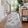 Floral Print Rugs for Living Room Bedroom Vintage Trellis Accent Rug Soft Foldable Washable Indoor Rug - 2 of 4