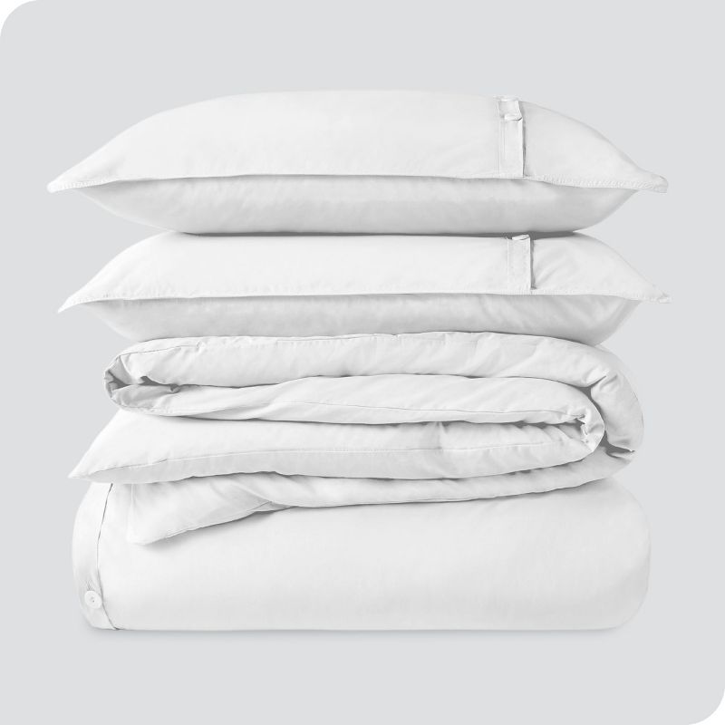 100% Organic Cotton Percale Duvet Cover and Sham Set by Bare Home, 2 of 6